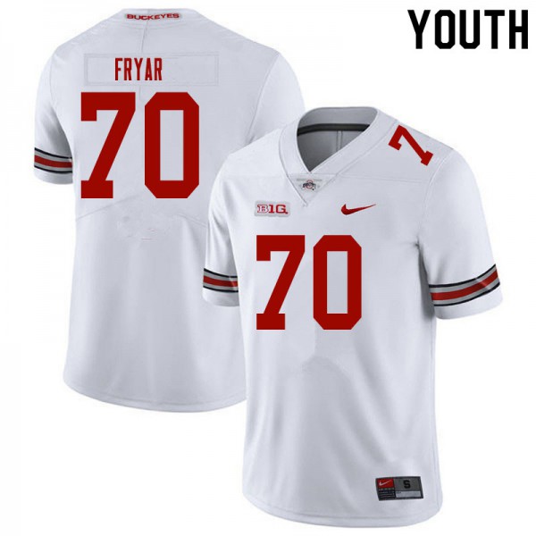 Ohio State Buckeyes #70 Josh Fryar Youth Player Jersey White